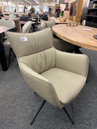 4x Eetkamerstoel Jonas, leer, taupe